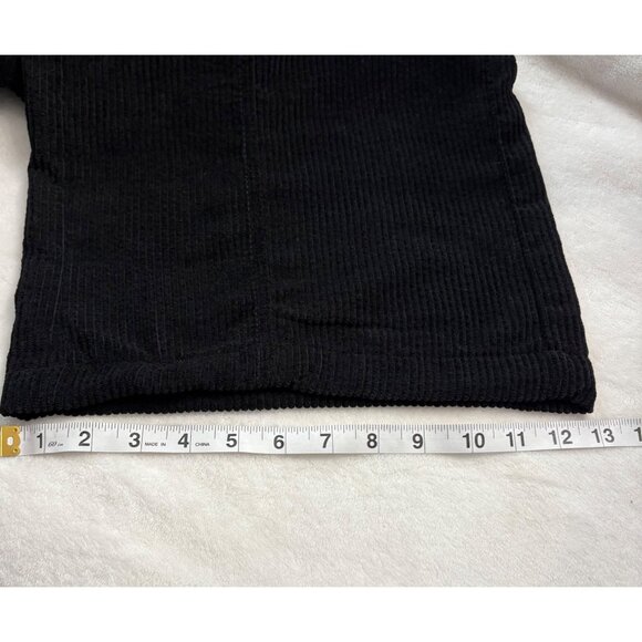 Womens Black Corduroy Cargo Wide Leg High Waist Pants Slight Stretch Size Medium - Picture 10 of 11
